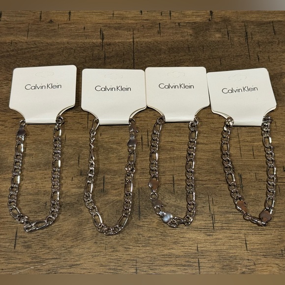 CK7. CALVIN KLEIN 14K Gold-Plated Chain Bracelet 8” Chain NEW - Picture 1 of 4